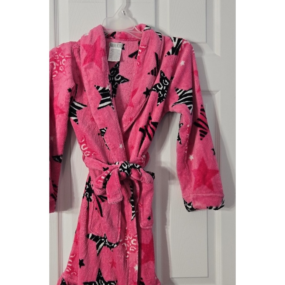 Komas Girls Robe Size Medium (10/12) Pink with Stars.